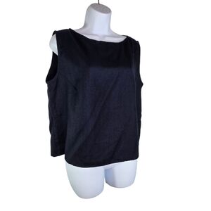 Dusan 100% Cashmere Navy Blue Sleeveless Shell Top Made In Italy Xl